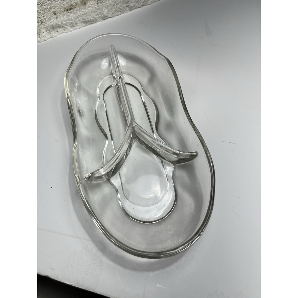 Vintage Duncan Miller Canterbury Clear Glass 3 Part Divided Relish Dish